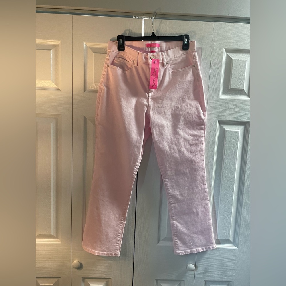 Lilly Pulitzer Pink Annet High Rise Crop Jeans